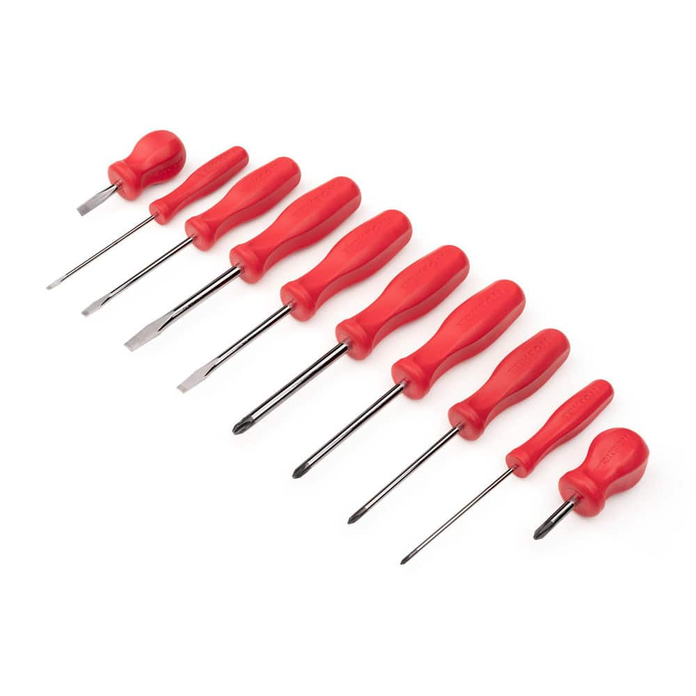 Screwdriver Sets; Screwdriver Types Included: Slotted; Phillips; Container Type: None; Finish: Chrome-Plated; Number Of Pieces: 10; Contents: #0-3; 1/8-5/16″