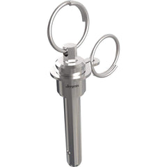 Ball Grip Quick-Release Pin: Ring Handle, 1/4″ Pin Dia, 3″ Usable Length 4.95″ OAL, 17-4 Stainless Steel, Stainless Steel Handle