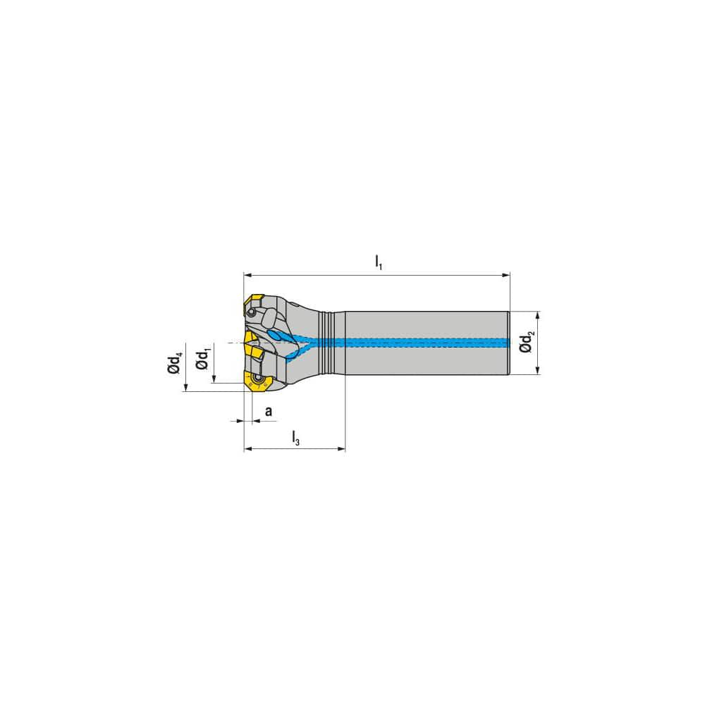 Indexable Chamfer & Angle End Mills; Minimum Cutting Diameter (mm): 32.00; Maximum Cutting Diameter (mm): 37.60; Lead Angle: 43; Maximum Depth of Cut (mm): 3.80; Compatible Insert Size Code: OF.. 0403 / SF.. 0903; Shank Type: Cylindrical; Shank Diameter (