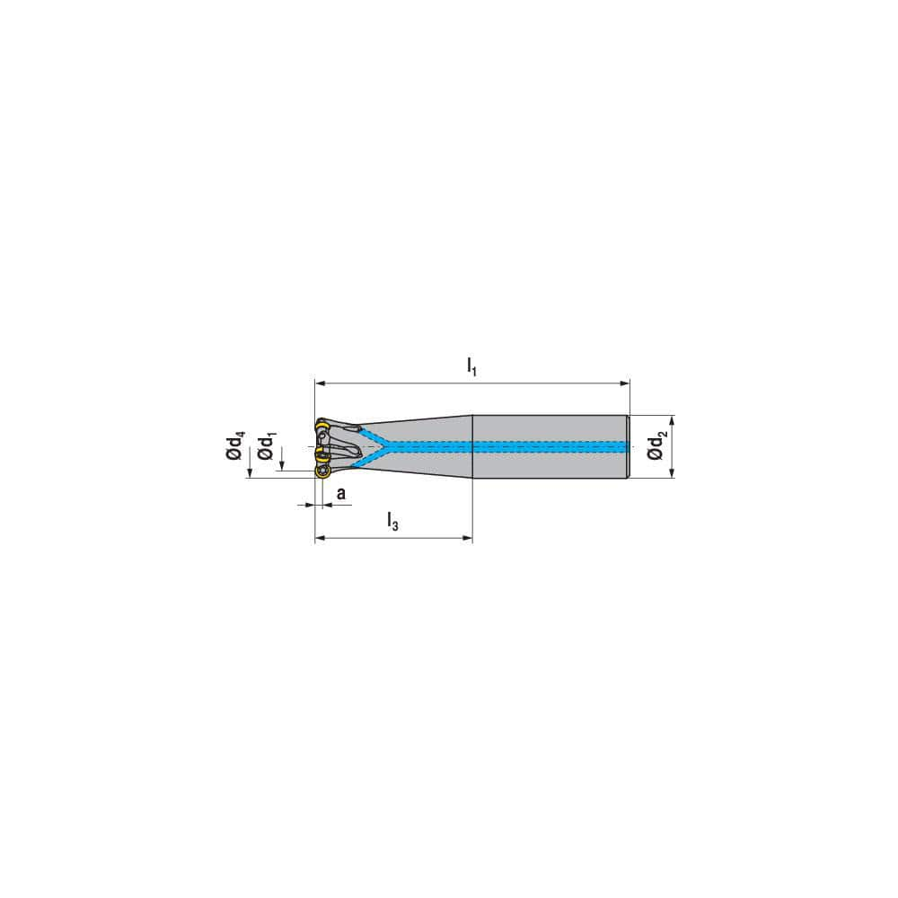 Indexable Ball Nose End Mills; Milling Diameter: 25.00 mm; Maximum Depth Of Cut: 4.00 mm; Maximum Ramping Angle: 13.0; Shank Diameter: 25.00 mm; Shank Type: Cylindrical; Compatible Insert Style: RDHX; Compatible Insert Size Code: RDHX 0802..; Toolholder S