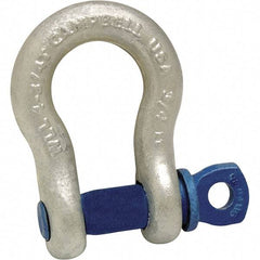 Campbell - 7/8" Nominal Chain Size, 6.5 Ton Carbon Steel Screw Anchor Shackle - 1" Pin Diam, 1-7/16" Wide Inside Jaw, 2-1/16" Inside Width, 2" Max Body Thickness - Caliber Tooling