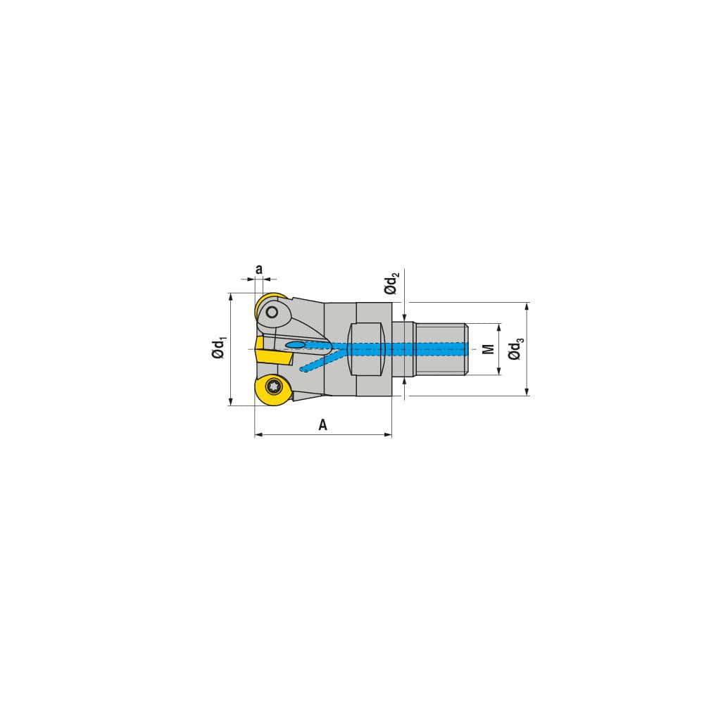 Indexable Ball Nose End Mills; Milling Diameter: 25.00 mm; Maximum Depth Of Cut: 2.50 mm; Maximum Ramping Angle: 7.0; Shank Diameter: 25.00 mm; Shank Type: Modular; Compatible Insert Style: RDEX; RDHX; RDMX; RDPX; Compatible Insert Size Code: RD.X 1003..;