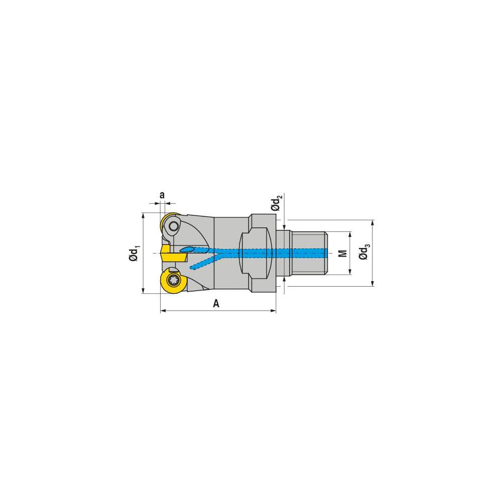 Indexable Ball Nose End Mills; Milling Diameter: 35.00 mm; Maximum Depth Of Cut: 1.50 mm; Maximum Ramping Angle: 0.0; Shank Diameter: 35.00 mm; Shank Type: Modular; Compatible Insert Style: RDEX; RDHX; Compatible Insert Size Code: RD.X 0702..; Toolholder