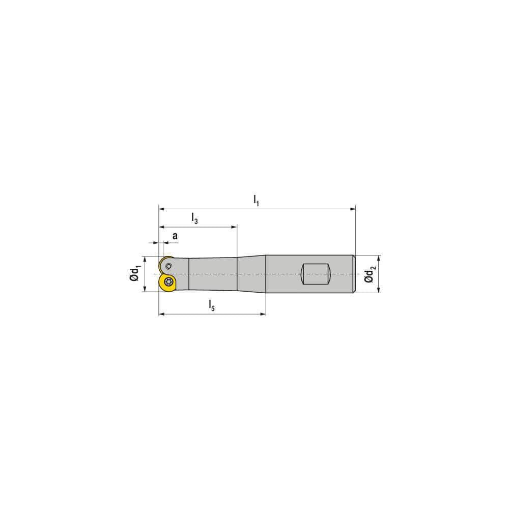 Indexable Ball Nose End Mills; Milling Diameter: 10.00 mm; Maximum Depth Of Cut: 1.30 mm; Maximum Ramping Angle: 0.0; Shank Diameter: 10.00 mm; Shank Type: Weldon Flat; Compatible Insert Style: RDHX; Compatible Insert Size Code: RDHX 0501..; Toolholder St