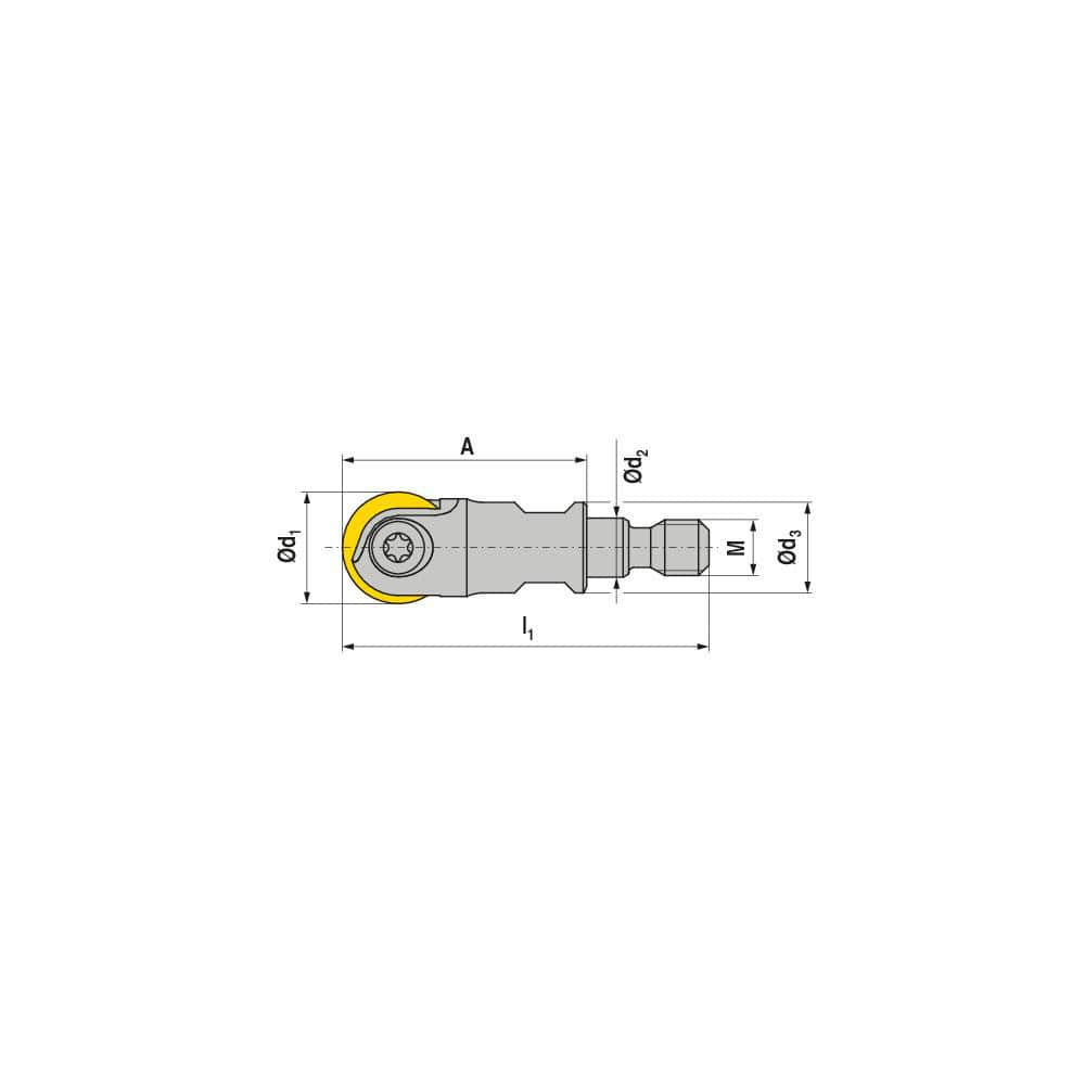 Indexable Ball Nose End Mills; Milling Diameter: 12.00 mm; Maximum Depth Of Cut: 25.00 mm; Shank Diameter: 6.50 mm; Shank Type: Modular; Compatible Insert Style: ROGX; ROHX; Compatible Insert Size Code: RO.X 12..; Toolholder Style: Carbide Shank; Series: