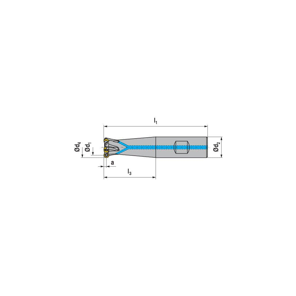 Indexable Ball Nose End Mills; Milling Diameter: 10.00 mm; Maximum Depth Of Cut: 2.50 mm; Maximum Ramping Angle: 3.4; Shank Diameter: 12.00 mm; Shank Type: Weldon Flat; Compatible Insert Style: RDHX; Compatible Insert Size Code: RDHX 0501..; Toolholder St