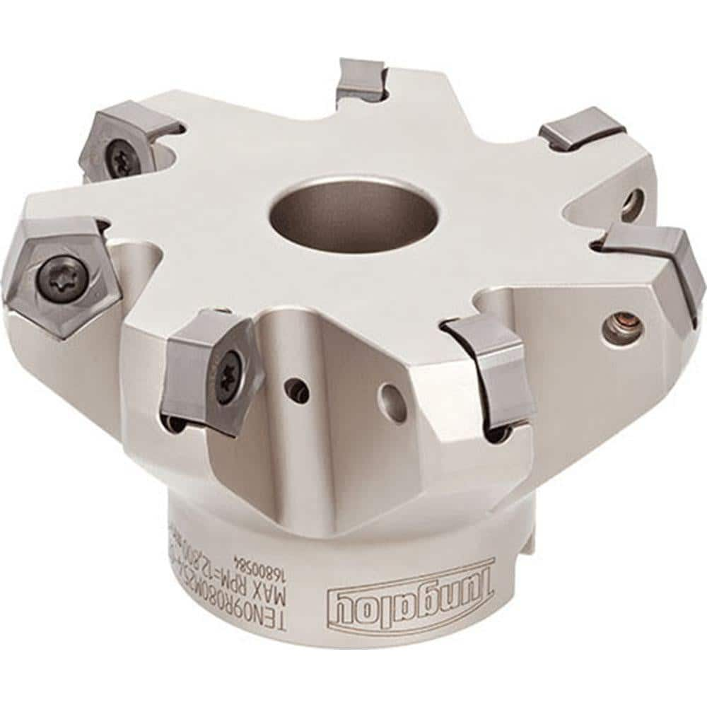 Indexable Chamfer & Angle Face Mills; Minimum Cutting Diameter (mm): 200.00; Maximum Cutting Diameter (mm): 205.73; Maximum Depth of Cut (mm): 6.40; Arbor Hole Diameter (mm): 60.00; Lead Angle: 70; Compatible Insert Size Code: PNMU0905GNEN-MJ; Cutter Styl