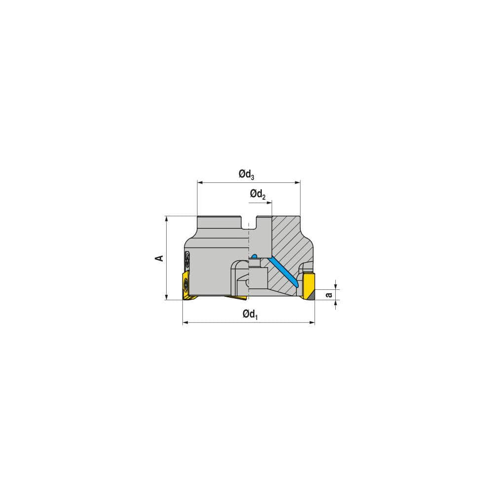 Indexable Square-Shoulder Face Mill:  AHPC.160.R.16-12,  40.0000″ Arbor Hole Dia, Uses  16,  ZNHW 1205.. Inserts,  Through Coolant,  Series  AHPC-12