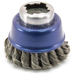 Osborn - 2-1/2" Diam 5/8-11 Threaded Arbor Stainless Steel Fill Cup Brush - Caliber Tooling