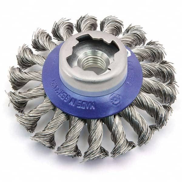 Osborn - 4-1/2" OD, 5/8-11 Arbor Hole, Knotted Steel Wheel Brush - Caliber Tooling