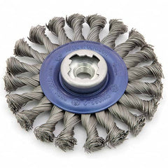 Osborn - 5" OD, 5/8-11 Arbor Hole, Knotted Stainless Steel Wheel Brush - Caliber Tooling