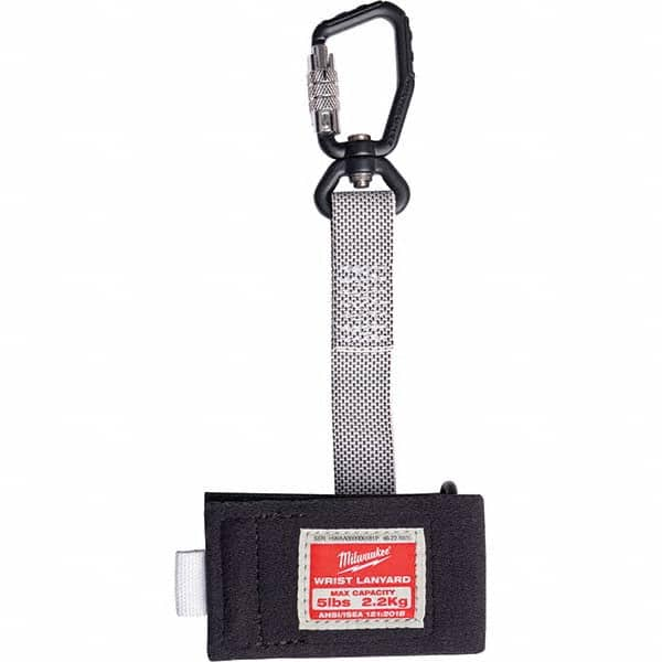 Milwaukee Tool - Tool Holding Accessories; Type: Tool Lanyard ; Connection Type: Carabiner ; Length: 9.00 ; Length (Decimal Inch): 9.00 ; Additional Info: 5lb Quick-Connect Wrist Lanyard ; Color: Black; Gray - Exact Industrial Supply