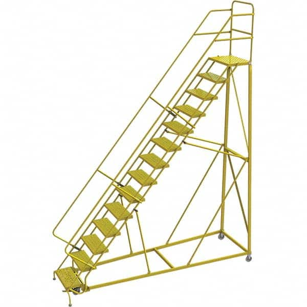 TRI-ARC - Rolling & Wall Mounted Ladders & Platforms Type: Stairway Slope Ladder Style: Forward Descent 50 Degree Incline - Caliber Tooling