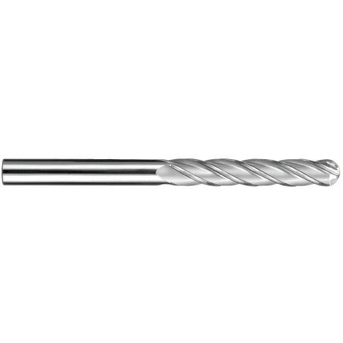 ‎5/8″ Dia. × 5/8″ Shank × 2-1/4″ DOC × 5″ OAL, Carbide AlTiN, Spiral , 4 Flute, 30° Helix, Ballnose End Mill - Exact Industrial Supply