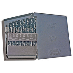 ‎1/16-3/8 RHS / RHC HSS 118 Degree Radial Point General Purpose Jobber Lengh Drill Set - Steam Oxide - Exact Industrial Supply