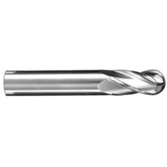 ‎25/64″ Dia. × 7/16″ Shank × 1″ DOC × 2-3/4″ OAL, Carbide AlTiN, Spiral , 4 Flute, 30° Helix, Ballnose End Mill - Exact Industrial Supply