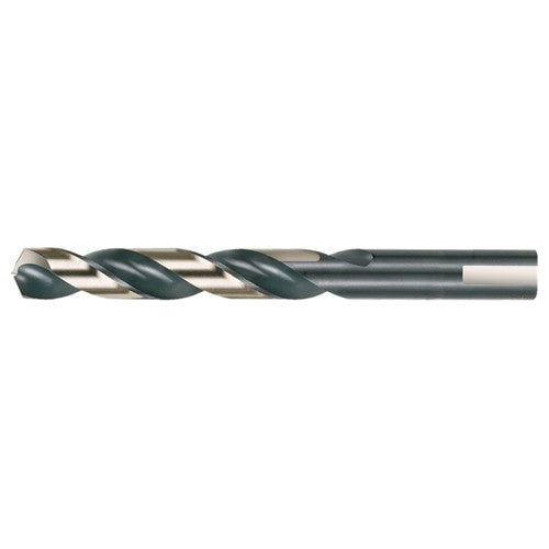 3/8 RHS / RHC HSS 135 Degree Split Point Heavy Duty Jobber Length Drill - Black & Gold - Exact Industrial Supply