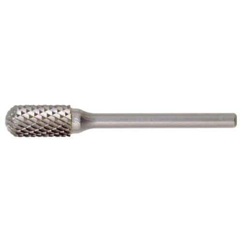 SC-42 Double Cut Solid Carbide Bur-Cylindrical with Ball Nose - Exact Industrial Supply