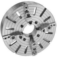 Independent Manual Lathe Chuck: 4-Jaw,  25″ Dia Two-Piece Jaws, Direct & D1-11 Mount, 400 Max RPM