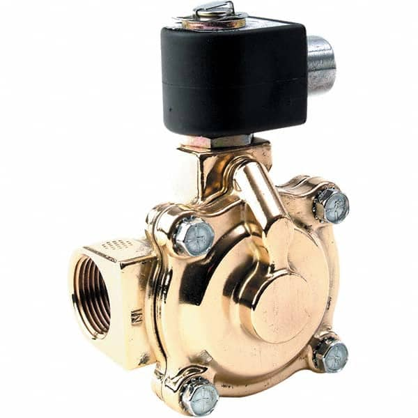 Parker - 120/60 - 110/50 VAC 1 NPT Port Stainless Steel Two-Way Internally Piloted Diaphragm Solenoid Valve - Caliber Tooling