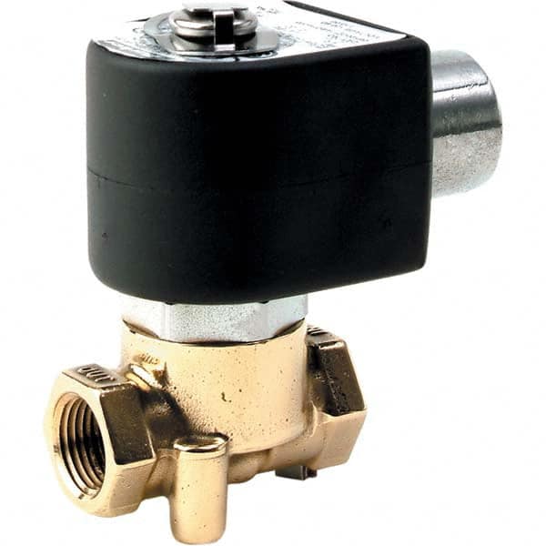 Parker - 24 VDC 3/8" NPT Port Brass Two-Way Direct Acting Solenoid Valve - Caliber Tooling