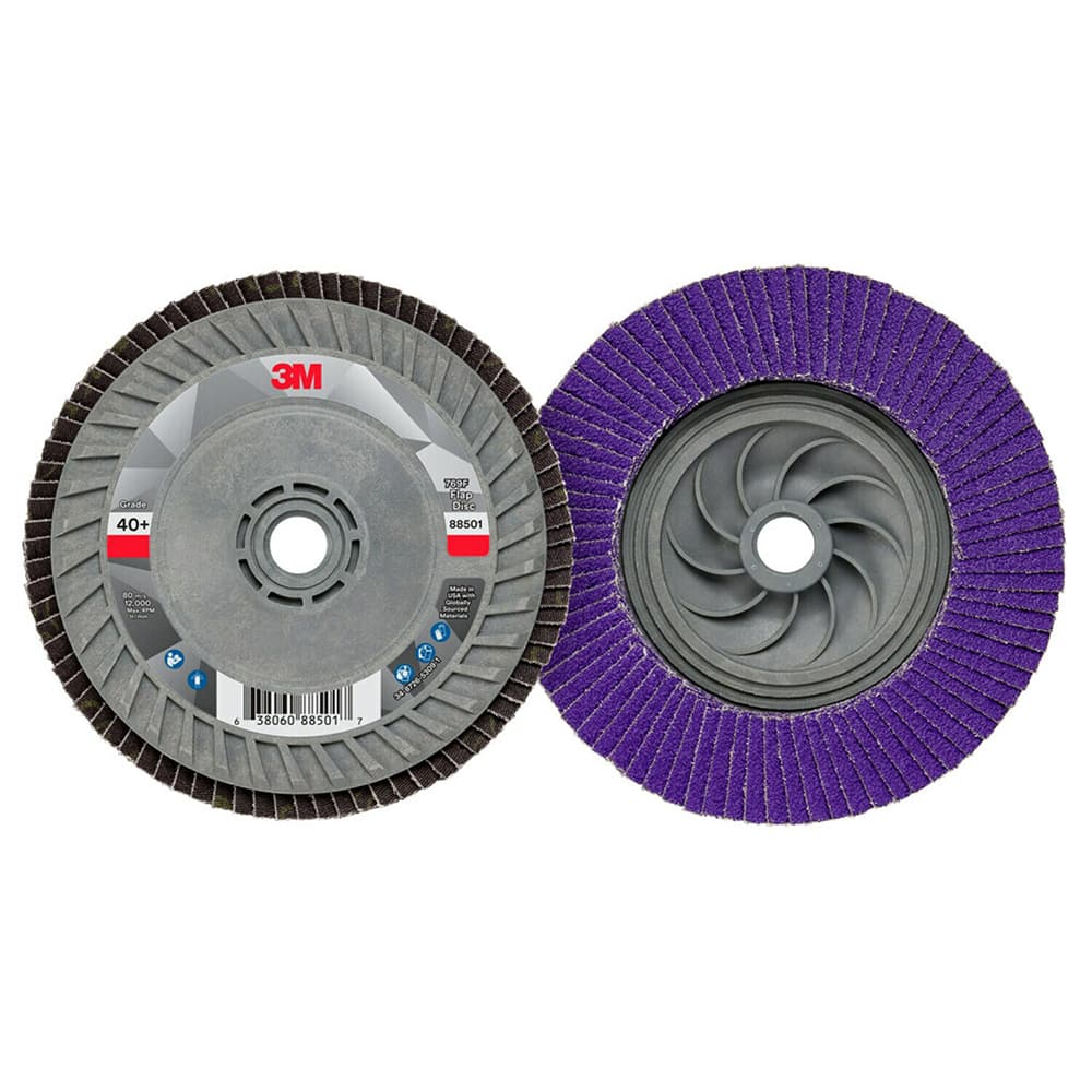 3M - Flap Discs; Abrasive Type: Coated ; Flap Disc Type: Type 29 ; Disc Diameter (Inch): 5 ; Abrasive Material: Ceramic ; Grit: 40 ; Attaching System: Threaded Hole - Exact Industrial Supply