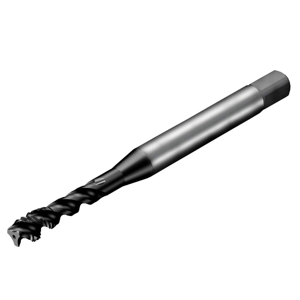 Sandvik Coromant - Spiral Flute Taps; Thread Size (Inch): 3/8-16 ; Chamfer: Semi-Bottoming ; Class of Fit: 2BX ; Number of Flutes: 3 ; Material: HSS-E-PM ; Finish/Coating: TiAlN - Exact Industrial Supply