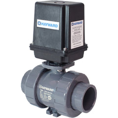 Hayward - Actuated Ball Valves; Actuator Type: Electric ; Pipe Size: 1 (Inch); Material: PVC ; Seal Material: FPM ; Number of Pieces: 2.000 ; End Connections: Socket; Threaded - Exact Industrial Supply