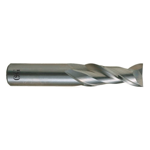 ‎1/8″ Dia. × 1/8″ Shank × 3/8″ DOC × 1-1/2″ OAL, Carbide, Bright, 2 Flute, Square, Solid End Mill - Caliber Tooling