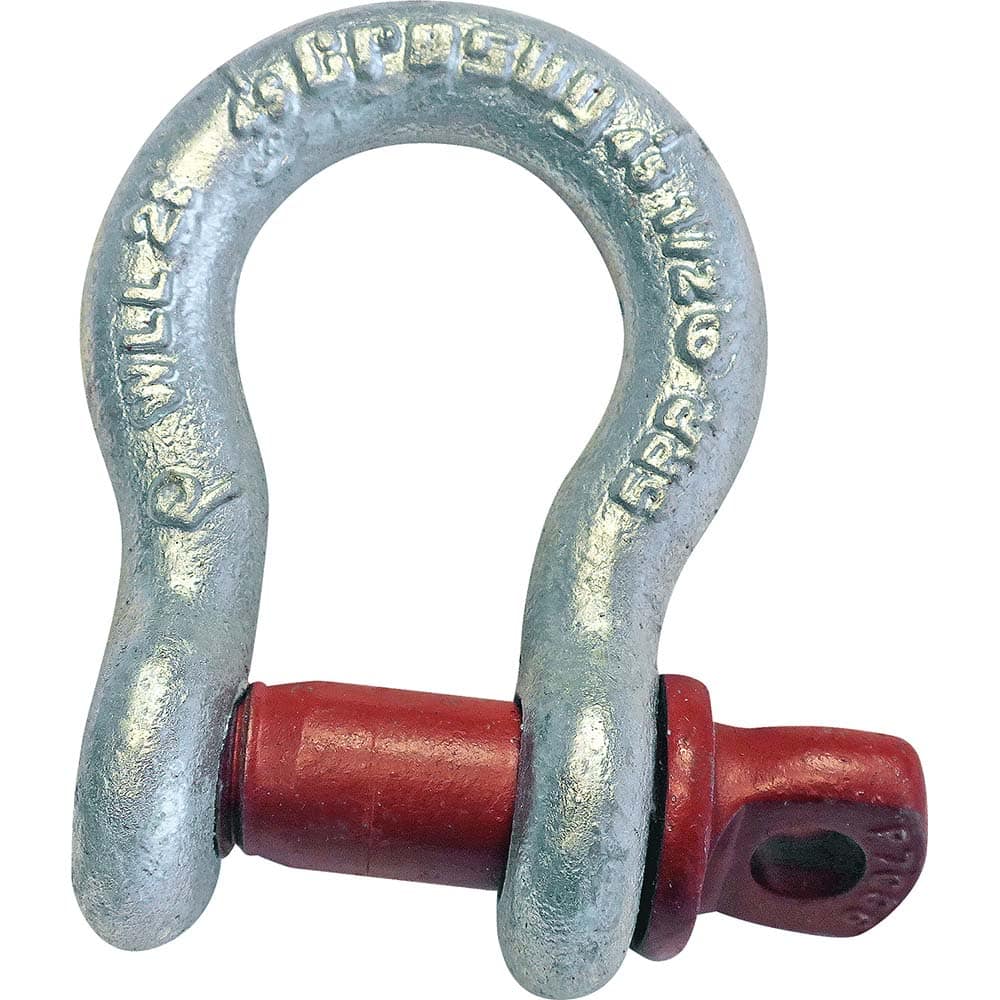 Crosby - Shackles; Nominal Chain Size: 5/8 ; Load Limit (Ton): 0.62 ; Pin Type: Screw ; Material: Alloy - Exact Industrial Supply