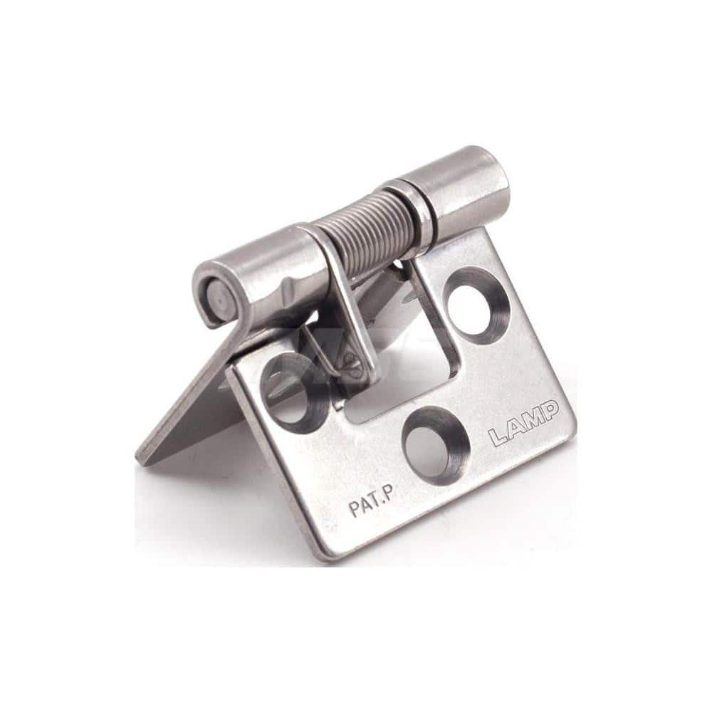 Closing Tension Butt With Spring Hinge: 6 Mounting Holes Stainless Steel, Plain Finish