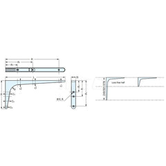 Brackets; Type: Compact Bracket; Length (mm): 238.50; Width (mm): 20.00; Height (mm): 119.5000; Load Capacity (Lb.): 44.000; Finish/Coating: Black; Minimum Order Quantity: Steel; Material: Steel