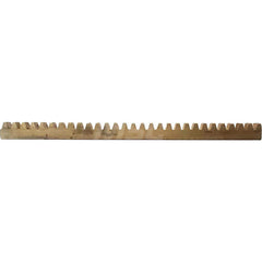 1/4″ Face Width 4' Long Brass Gear Rack 72 Pitch, 14.5° Pressure Angle, Square