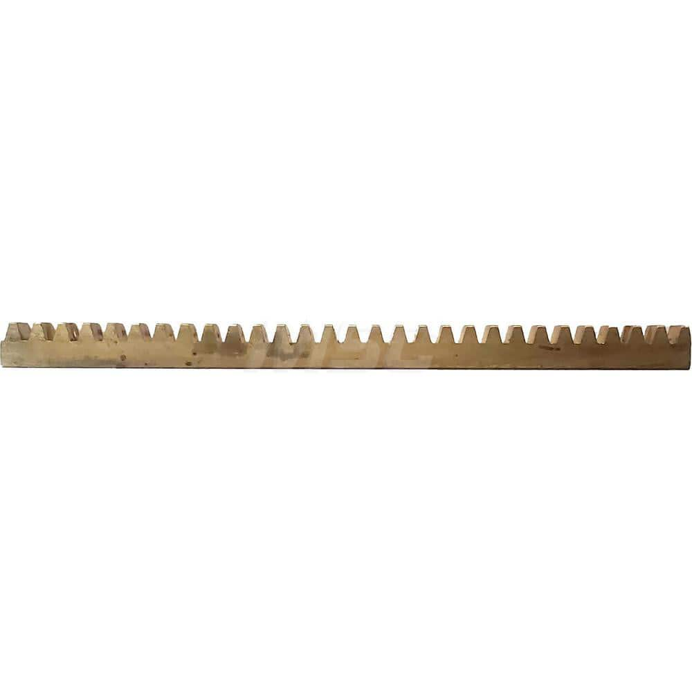 15mm Face Width 4' Long Brass Gear Rack 0.8 Pitch, 20° Pressure Angle, Square