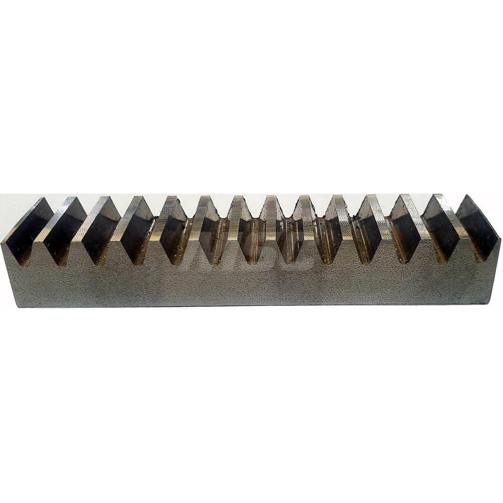 1/8″ Face Width 1' Long 1018/12L14 Steel Gear Rack 64 Pitch, 20° Pressure Angle, Square