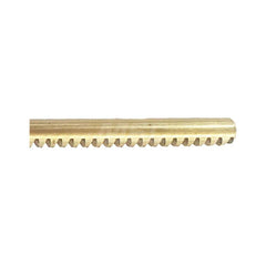 3/16″ Diam 1' Long Brass Gear Rack 64 Pitch, 14.5° Pressure Angle, Round