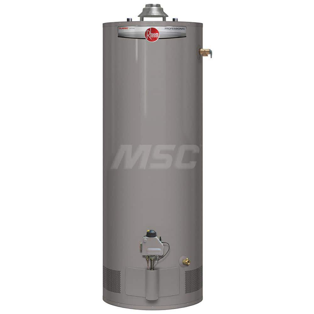 Gas Water Heaters; Commercial/Residential: Residential; Commercial/Residential: Residential; Type: Atmospheric; Fuel Type: Natural Gas; Fuel Type: Natural Gas; Indoor or Outdoor: Indoor; Tankless: No; Tank Capacity (Gal.): 40.00; Temperature Rise: 90 ™F @