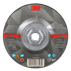 Depressed Center Wheel: Type 27, 5″ Dia, 1/4″ Thick, Ceramic 36 Grit