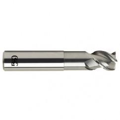 1/2 Dia. x 3 Overall Length 3-Flute .030 C/R Solid Carbide SE End Mill-Round Shank-Center Cutting-Uncoated - Caliber Tooling