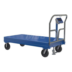 Platform Truck: 3,600 lb Capacity, Steel Platform, 60″ Platform Length, 15-1/16″ Platform Height 8 x 2″ Rigid & Swivel Glass Filled Nylon Casters