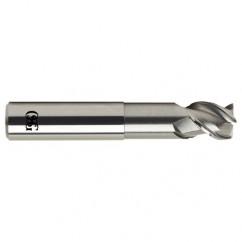 5/8 Dia. x 6 Overall Length 3-Flute .030 C/R Solid Carbide SE End Mill-Round Shank-Center Cutting-Uncoated - Caliber Tooling