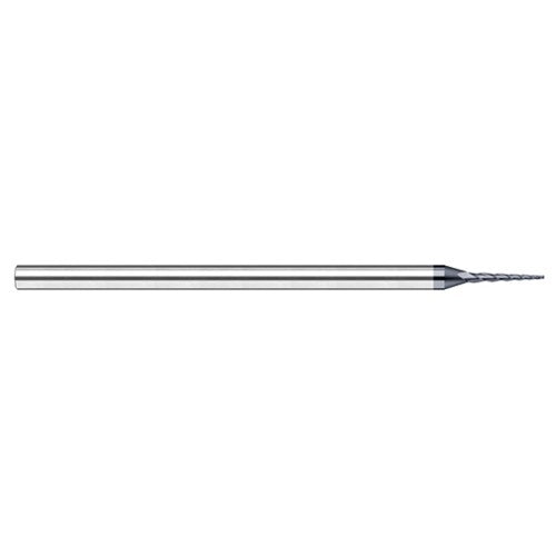 ‎Miniature End Mills - Tapered Rib Cutters - 0.1250″ (1/8″) Cutter Diameter × 1.2500″ (1-1/4″) Length of Cut × 5° per side Carbide Tapered Square End Mill, 3 Flutes, AlTiN Nano Coated - Exact Industrial Supply