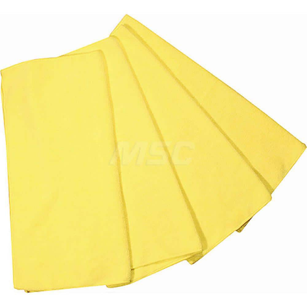 Cloth Towel: Virgin, Microfiber Yellow, 16″ OAL, 16″ OAW, Low Lint, 12 Sheets per Pack