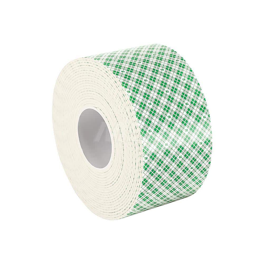 White Double-Sided Urethane Foam Tape: 3″ Wide, 5 yd Long, 62.5 mil Thick, Acrylic Adhesive