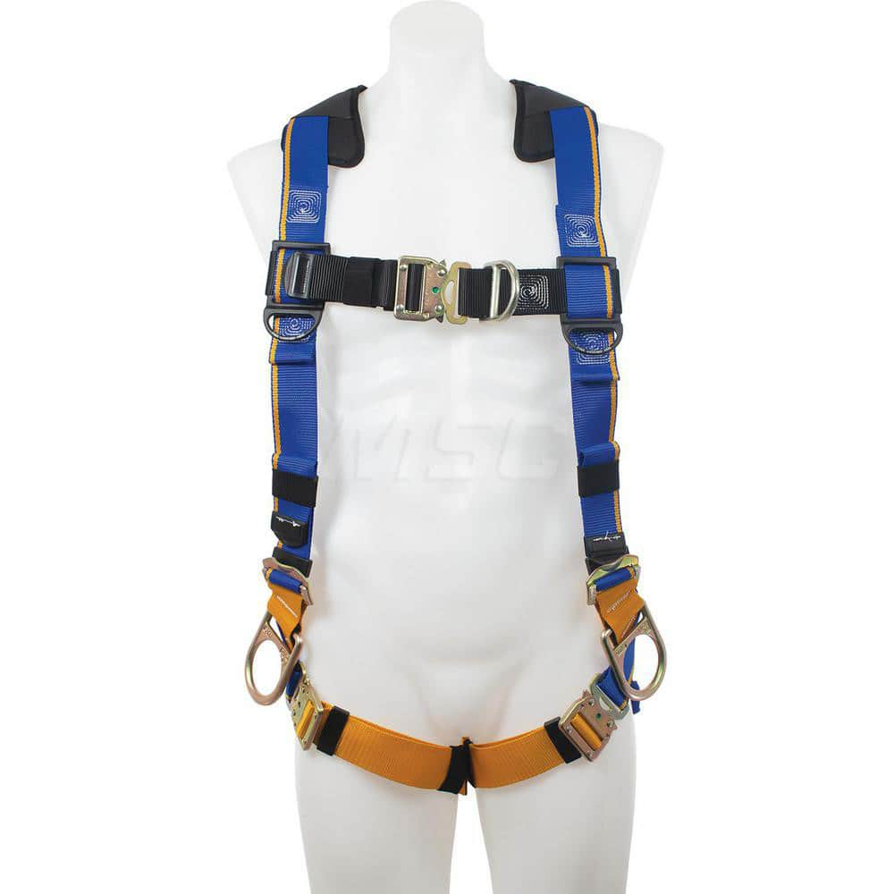 Fall Protection Harnesses: 400 Lb, Front, Back and Side D-Rings Style, Size 2X-Large, For Climbing & Positioning, Front Back & Hips