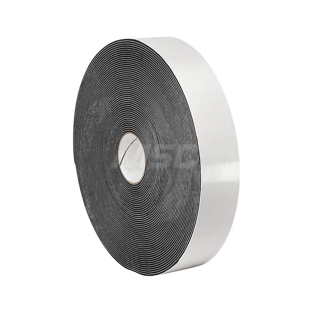 Black Double-Sided Polyethylene Foam Tape: 6″ Wide, 5 yd Long, 62 mil Thick, Rubber Adhesive