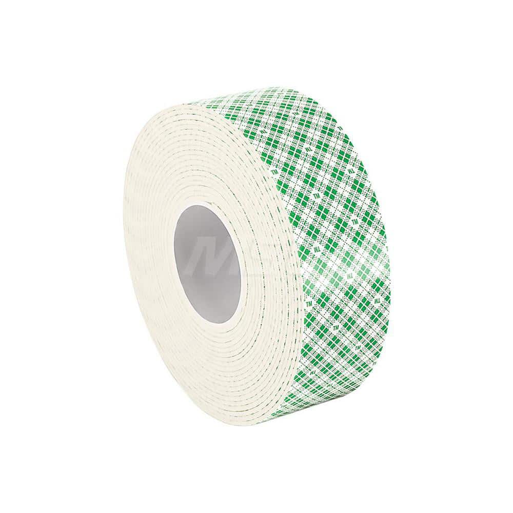 White Double-Sided Urethane Foam Tape: 1-1/2″ Wide, 5 yd Long, 62.5 mil Thick, Acrylic Adhesive