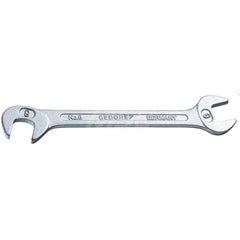 Open End Wrench: 6 mm, Double End Head 15 ° Head Angle, Vanadium Steel, Chrome-Plated