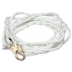 Lanyards & Lifelines; Load Capacity: 310; Lifeline Material: Polyester; Capacity (Lb.): 310; End Connections: Snap Hook; Maximum Number Of Users: 1; Length Ft.: 350.00