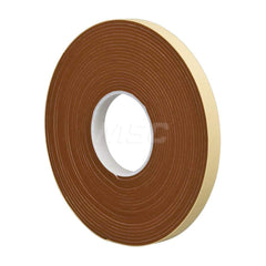 Silicone Sponge Rubber R10470M Foam: 0.0625″ Thick, 2″ Wide, Orange & Tan Adhesive Backing